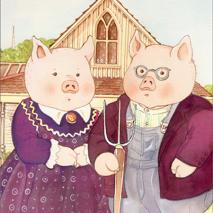 Pigs American Gothic