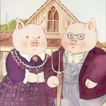 Pigs American Gothic